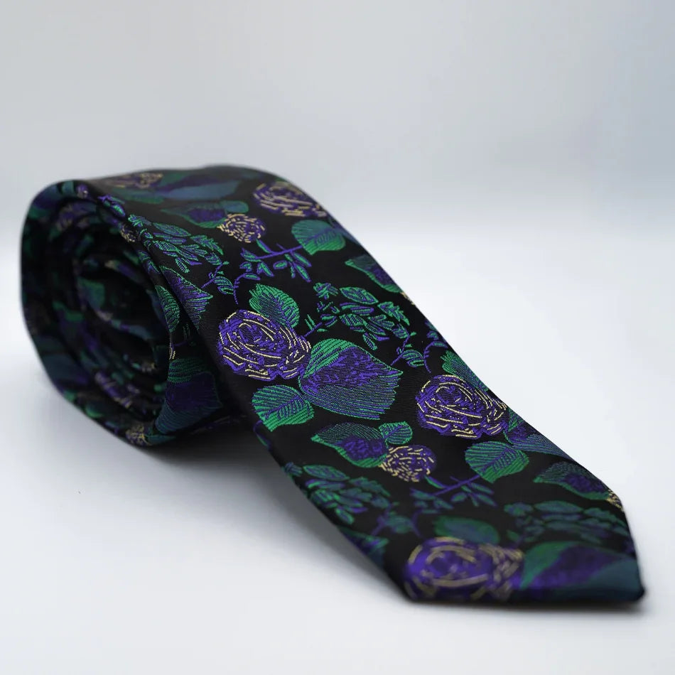 Black Purple Rose Floral Neck Tie – Jack's Choice