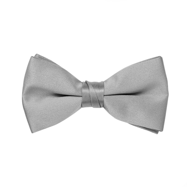 A classic silver satin bow tie that delivers a perfect knot every time. Ideal for formal events, tuxedos, and dress occasions.