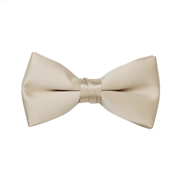 Champagne Satin Bow Tie - Stylish and Formal