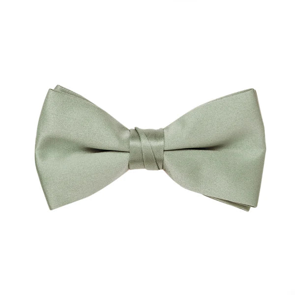 A classic sage green satin bow tie that delivers a perfect knot every time. Ideal for formal events, tuxedos, and dress occasions.