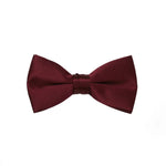 A classic burgundy satin bow tie that delivers a perfect knot every time. Ideal for formal events, tuxedos, and dress occasions.