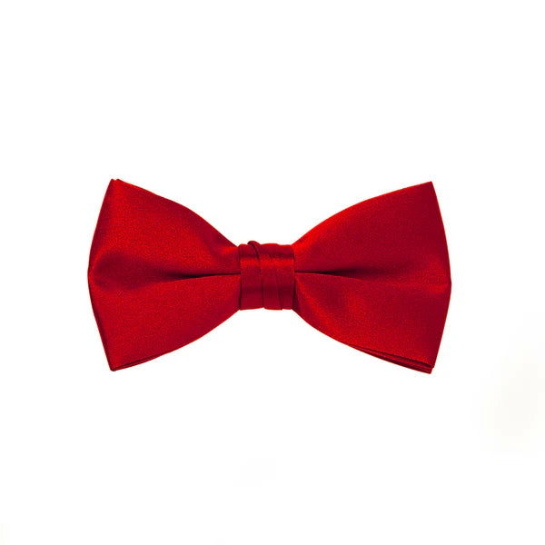 A classic red satin bow tie that delivers a perfect knot every time. Ideal for formal events, tuxedos, and dress occasions.
