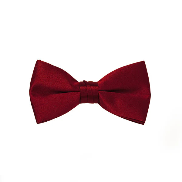 Apple Red Satin Bow Tie