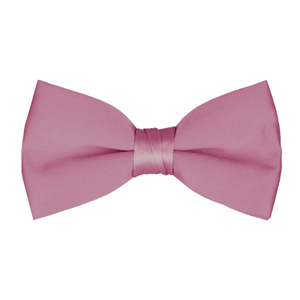 A classic pre-tied dusty rose satin bow tie that delivers a perfect knot every time.