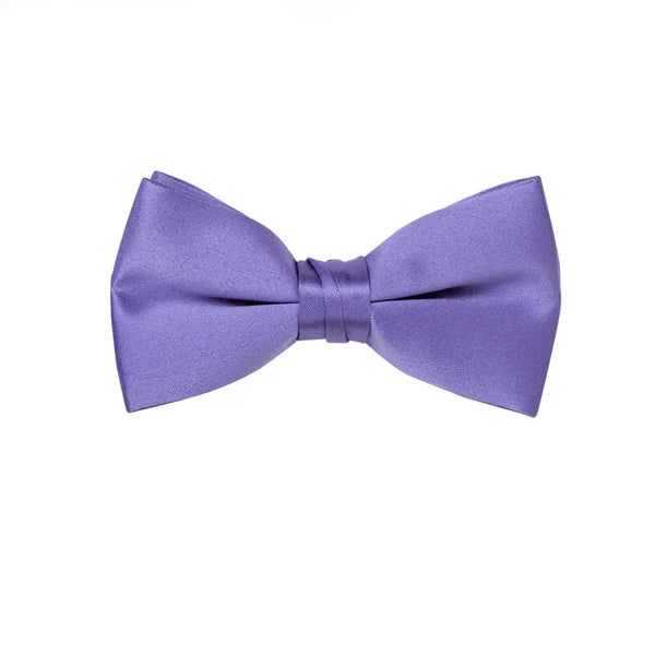 A classic pre-tied porto lavender satin bow tie that delivers a perfect knot every time. Ideal for formal events, tuxedos, and dress occasions.