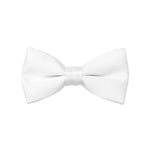 A classic white satin bow tie that delivers a perfect knot every time. Ideal for formal events, tuxedos, and dress occasions.