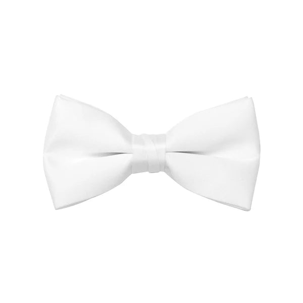 White Satin Bow Tie - Stylish and Formal