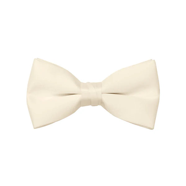 A classic ivory satin bow tie that delivers a perfect knot every time. Ideal for formal events, tuxedos, and dress occasions.