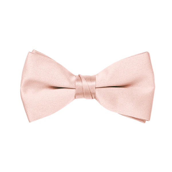 Blush Pink Satin Bow Tie