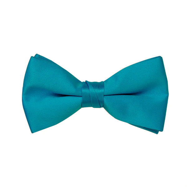 A classic Caribbean blue satin bow tie that delivers a perfect knot every time. Ideal for formal events, tuxedos, and dress occasions.