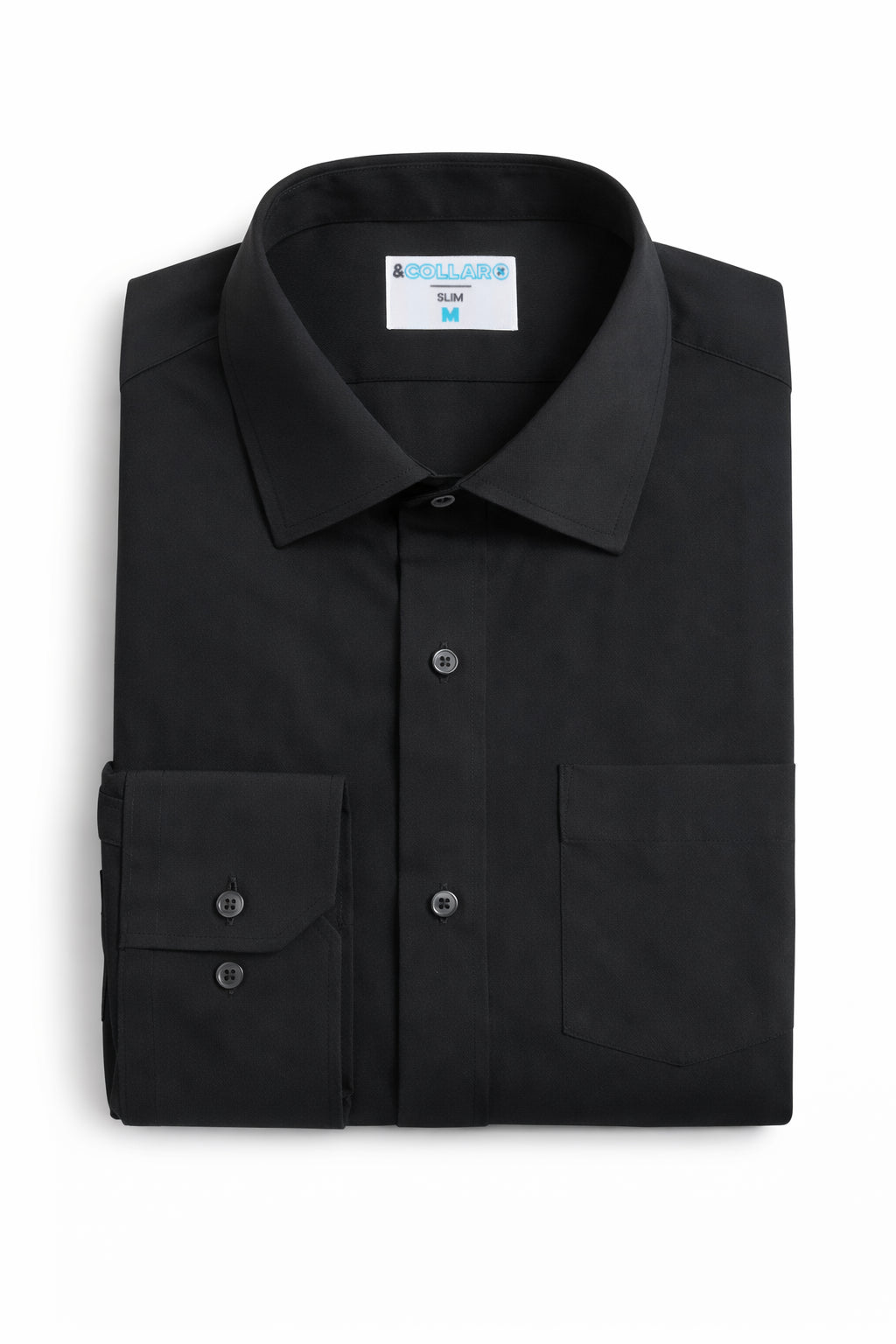 Men's Stretch Black Dress Shirt