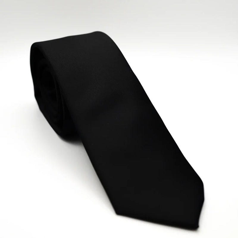 Black Silk Classic Men's Neck Tie for formal events, weddings, or prom