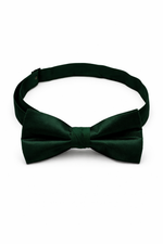 Gently used dark green satin bow tie with adjustable hook closure. Pre-tied for instant wear.