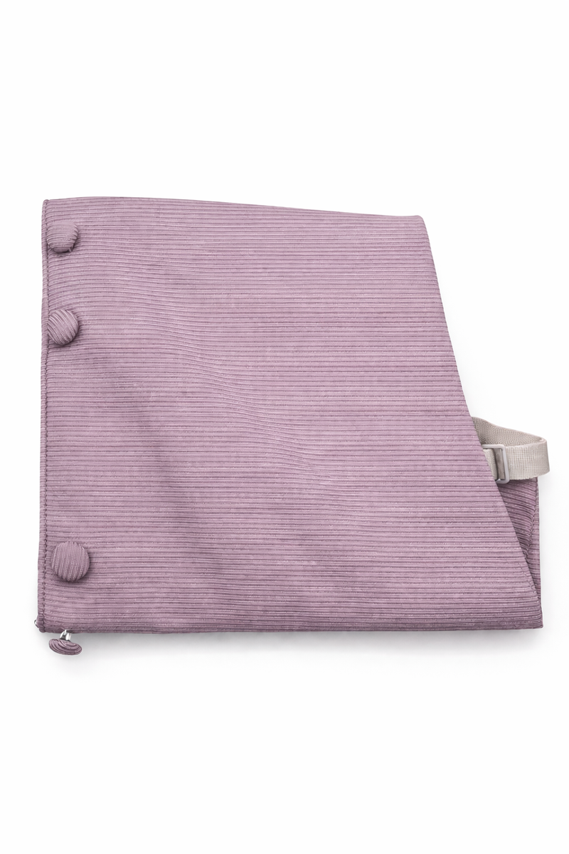 Gently used light purple stripe texture vest with adjustable hook closure.