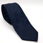 Navy Paisley Patterned Neck Tie with subtle woven pattern for formalwear or weddings