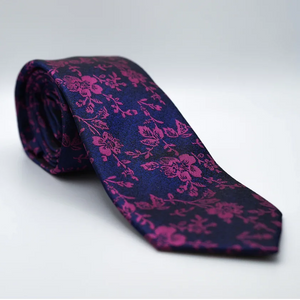 Deep Navy Thoughts Floral Neck Tie