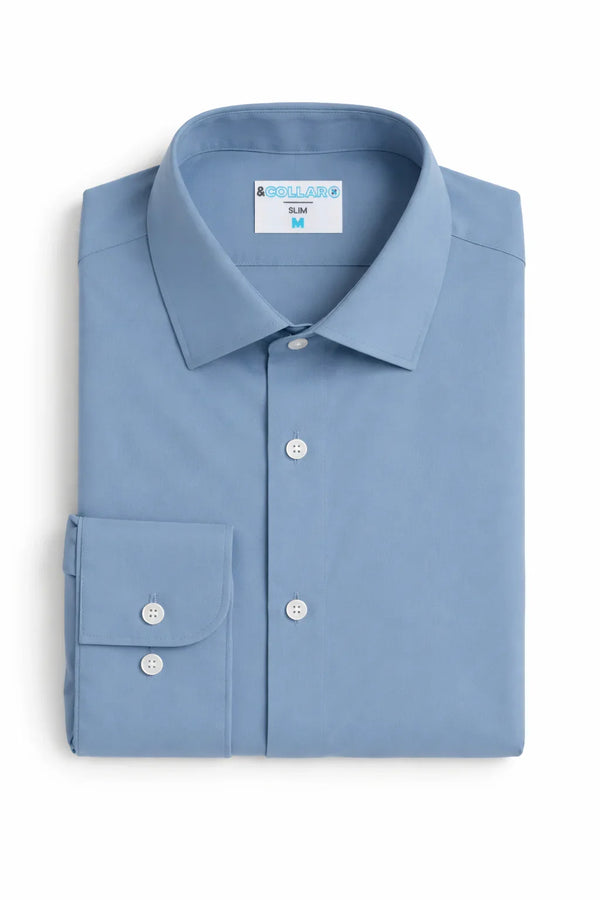 Men's Stretch Ocean Blue Dress Shirt