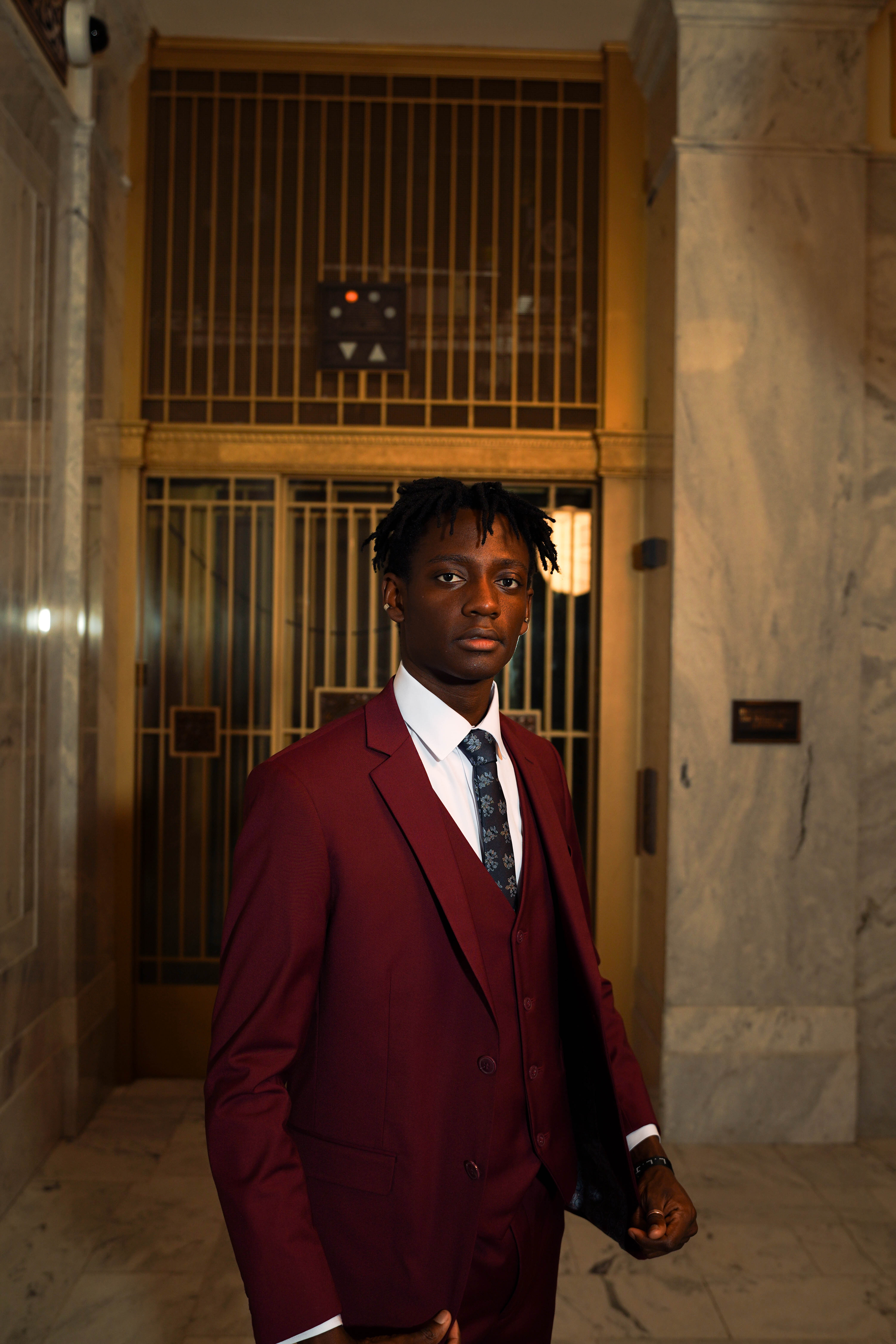 Men's Burgundy Slim Fit Suit